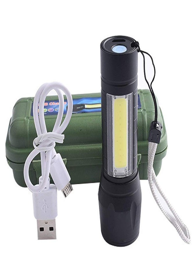 Neuronmart Metal LED Torch Flashlight with Side Light Rechargeable (Emergency Light) - Image 5